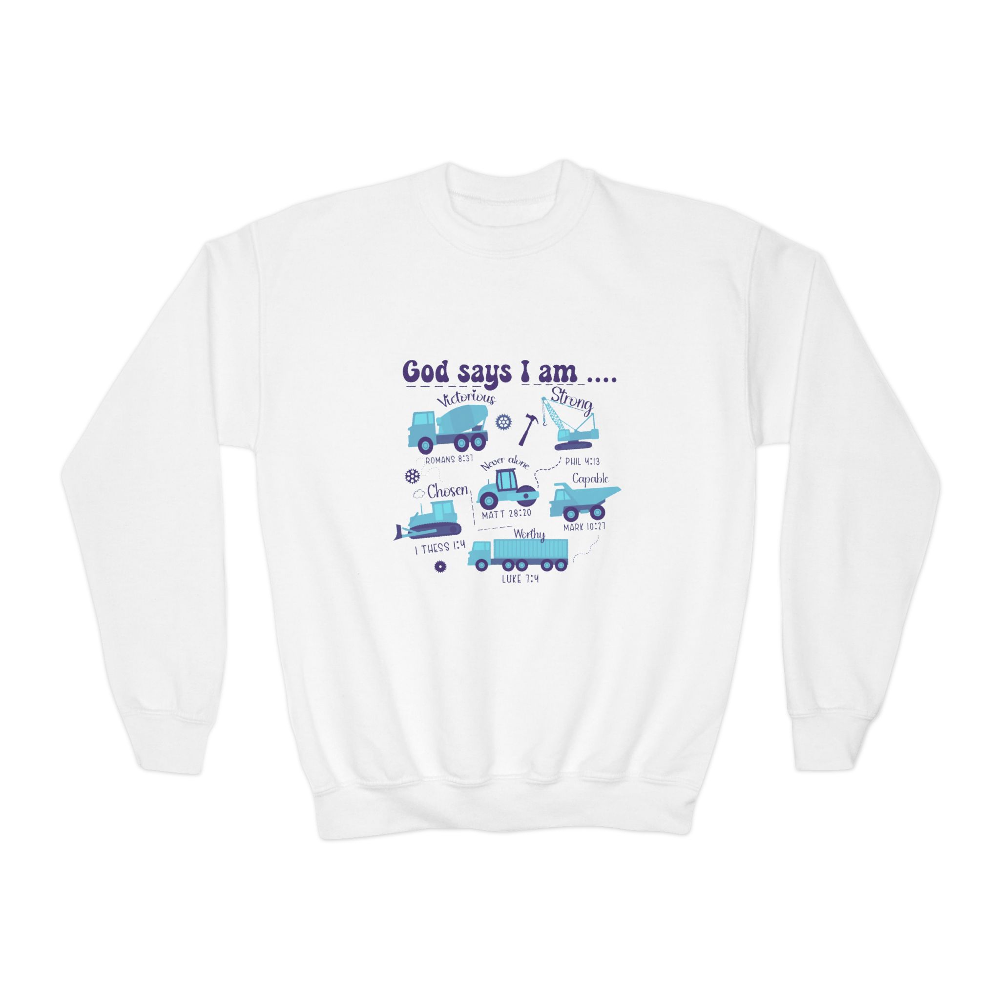youth sweatshirt "god says i am" youth sweatshirt "god says i am"