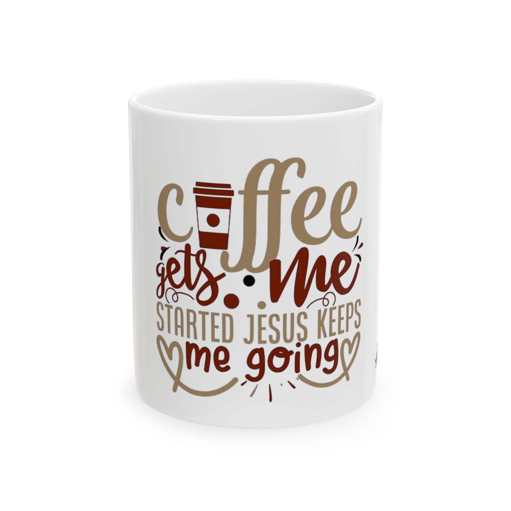 inspirational coffee mug – “coffee gets me started, jesus keeps me going” ceramic mug (11oz/15oz) inspirational coffee mug – “coffee gets me started, jesus keeps me going” ceramic mug (11oz/15oz)