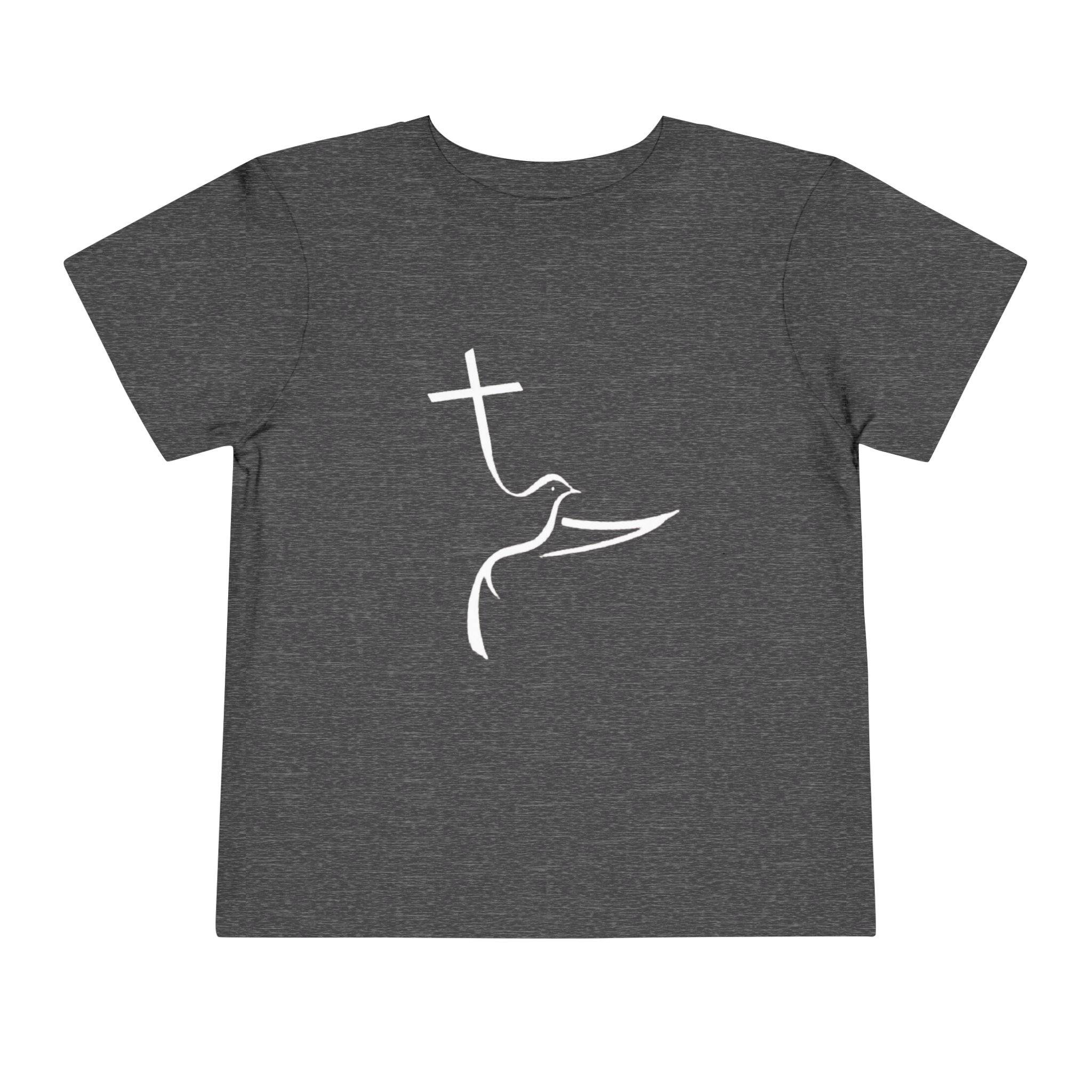 toddler tee — minimal white dove & cross religious christian shirt toddler tee — minimal white dove & cross religious christian shirt