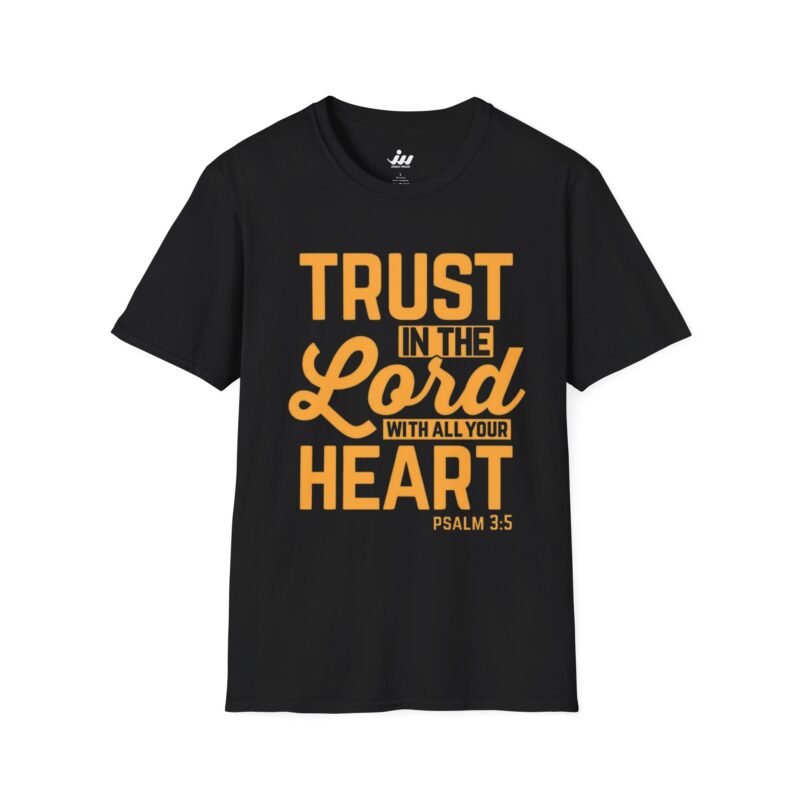 copy of trust in the lord heart t shirt | psalm 3:5 christian faith tee