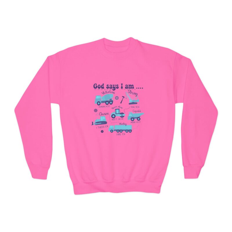 youth sweatshirt "god says i am"