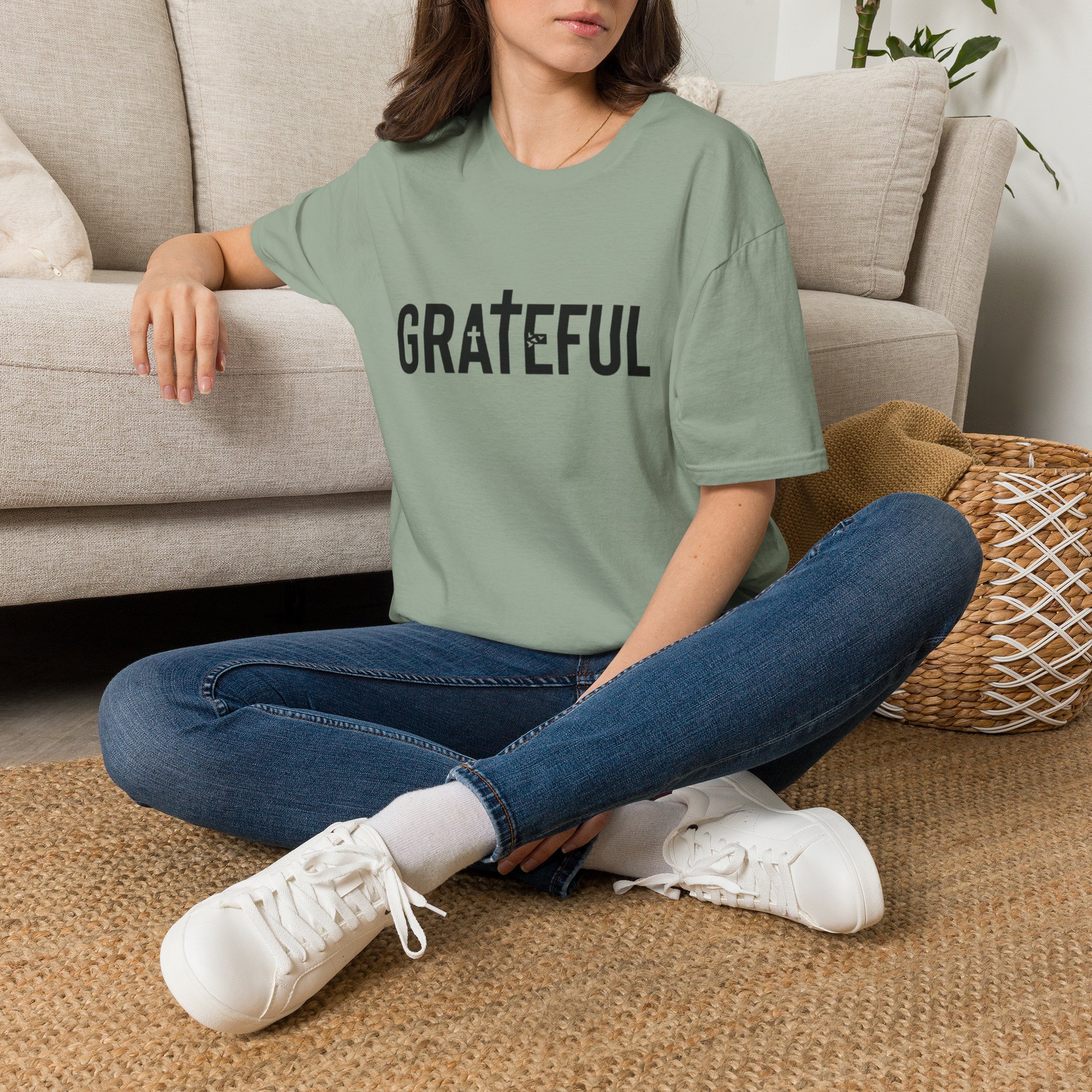 grateful cross lettering tee jirehwear| christian t shirt grateful cross lettering tee jirehwear| christian t shirt