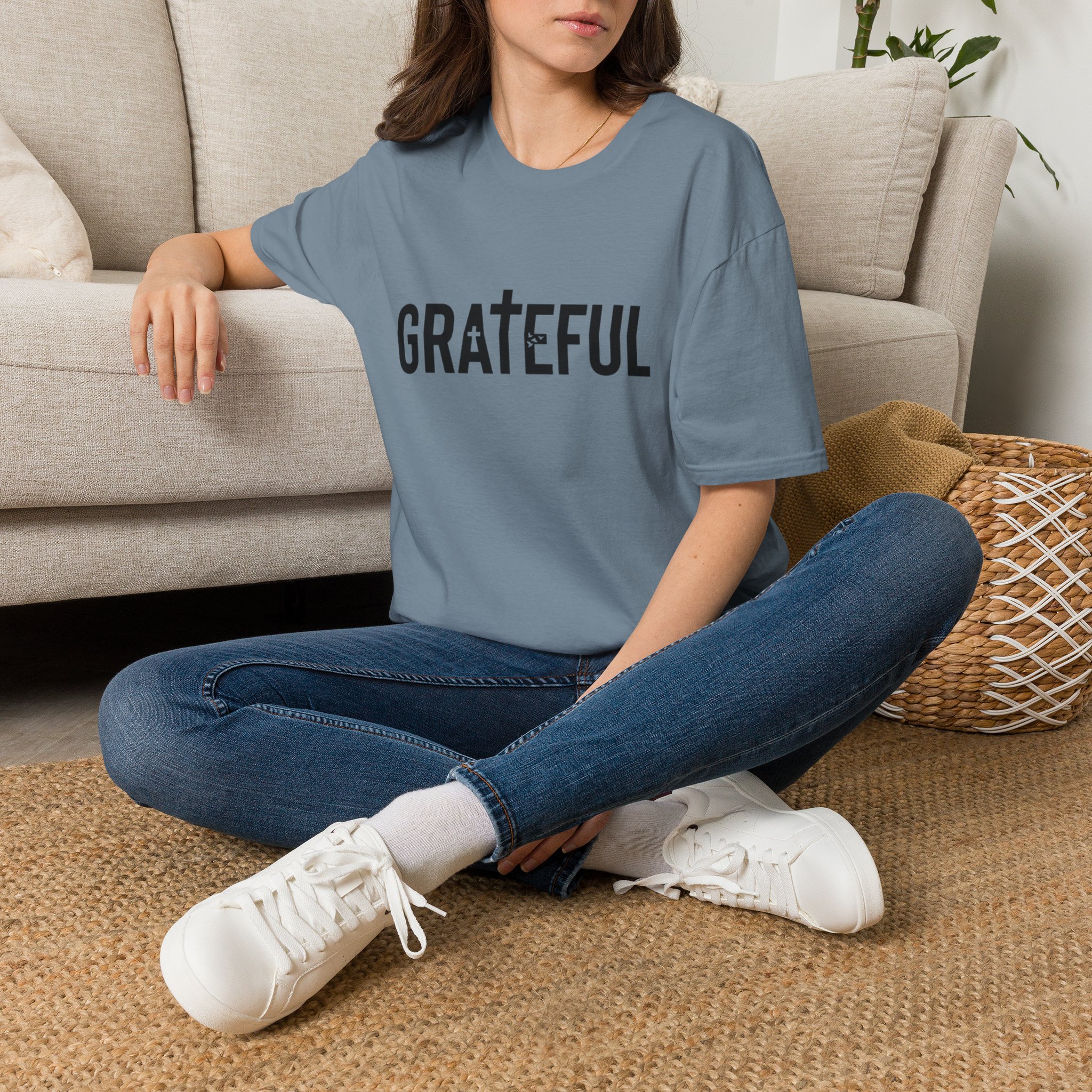 grateful cross lettering tee jirehwear| christian t shirt grateful cross lettering tee jirehwear| christian t shirt