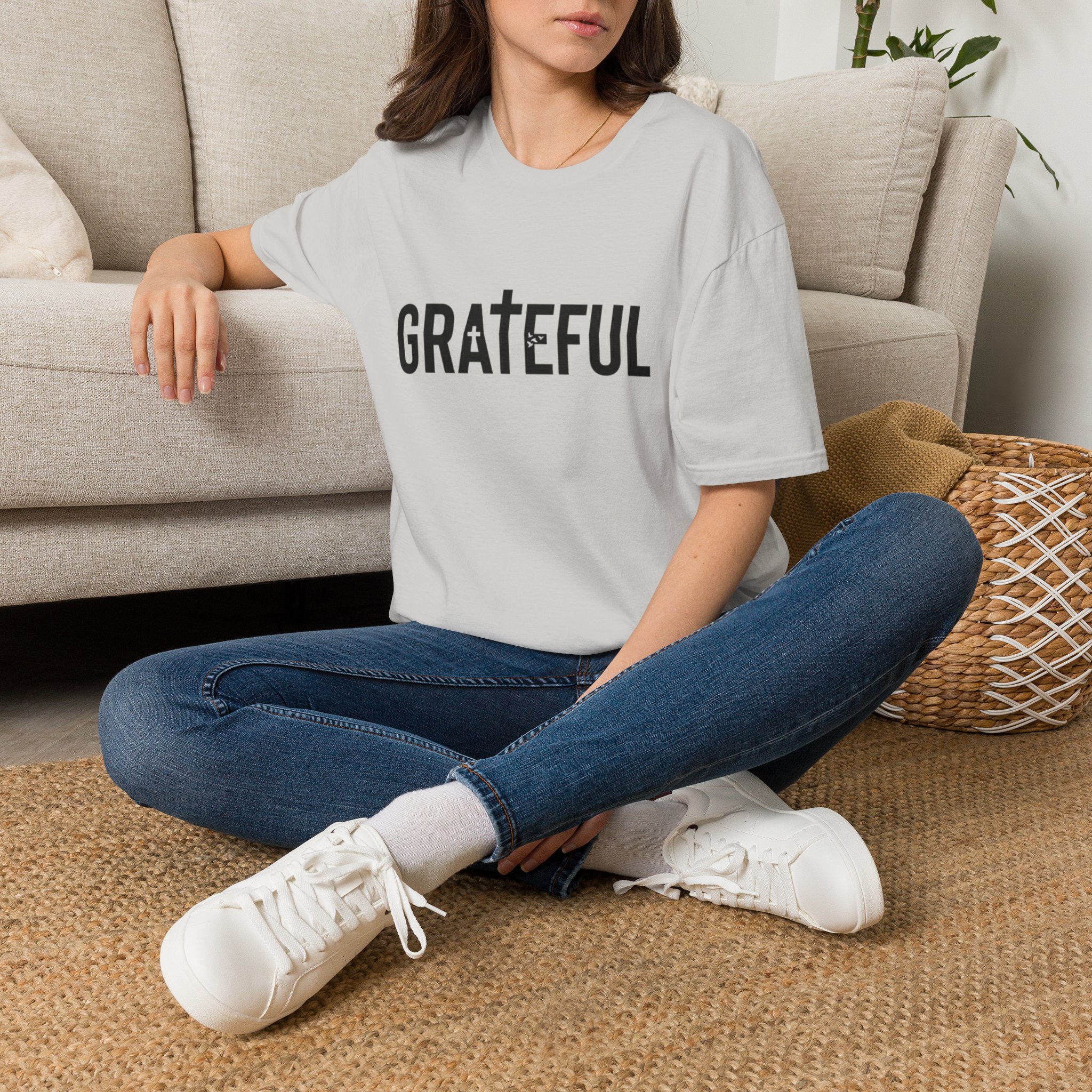 grateful cross lettering tee jirehwear| christian t shirt grateful cross lettering tee jirehwear| christian t shirt