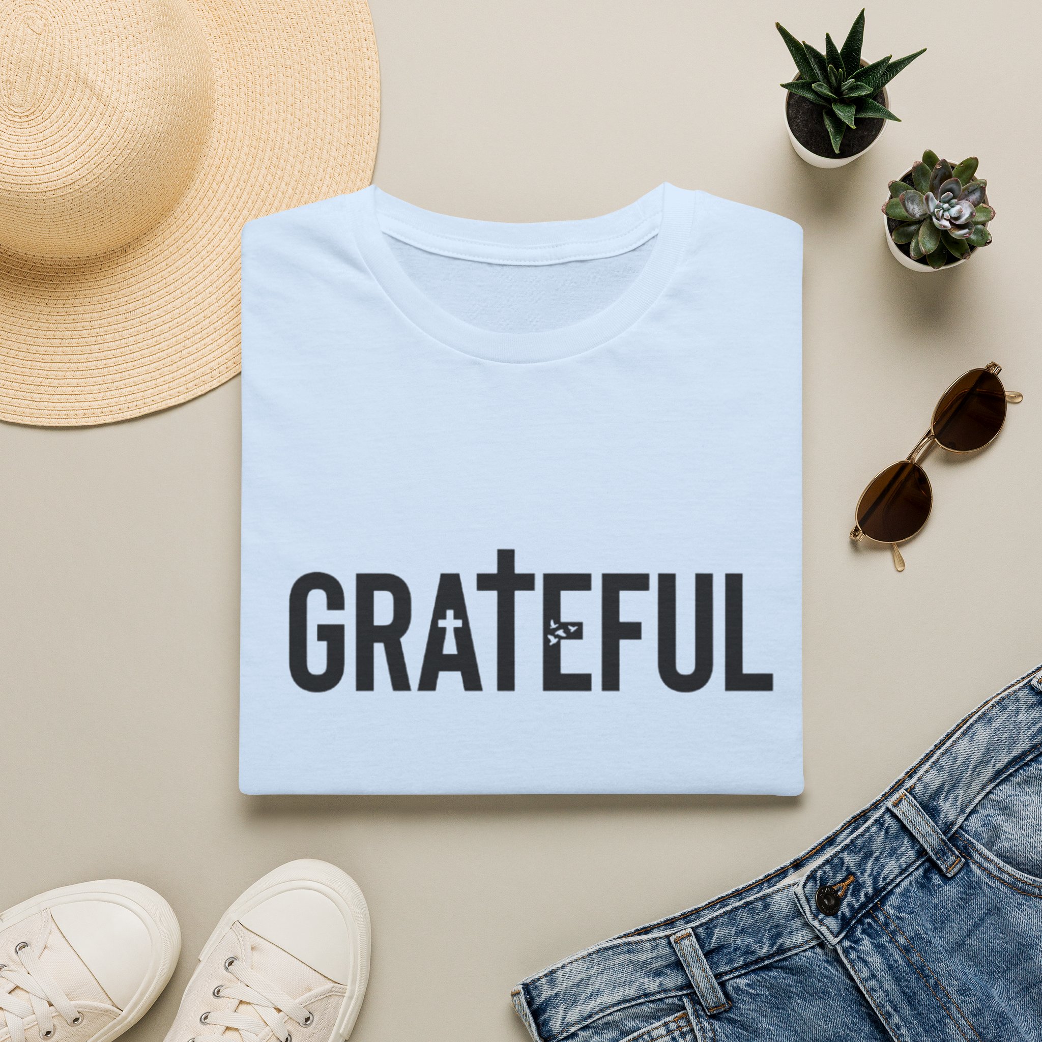 grateful cross lettering tee jirehwear| christian t shirt grateful cross lettering tee jirehwear| christian t shirt