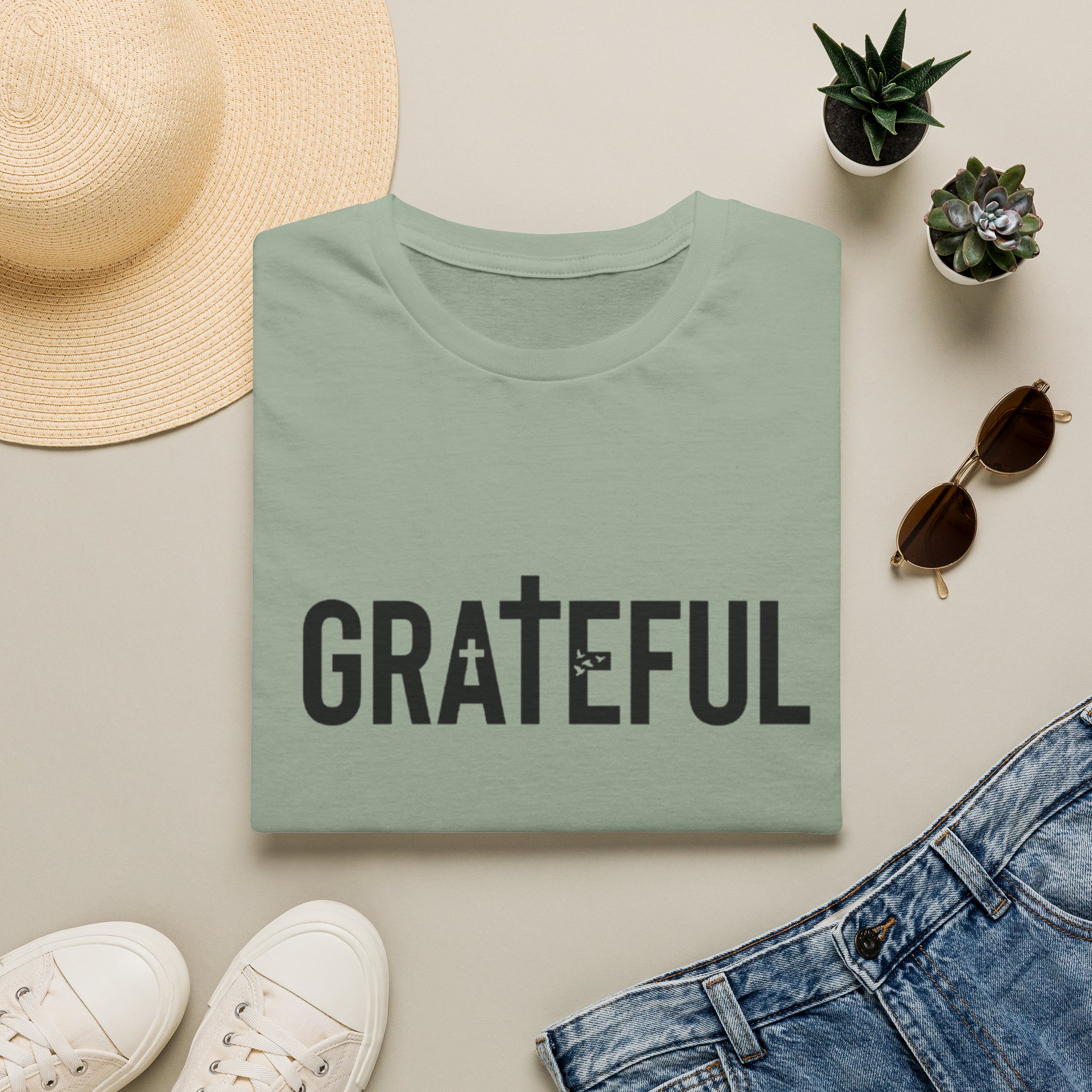grateful cross lettering tee jirehwear| christian t shirt grateful cross lettering tee jirehwear| christian t shirt