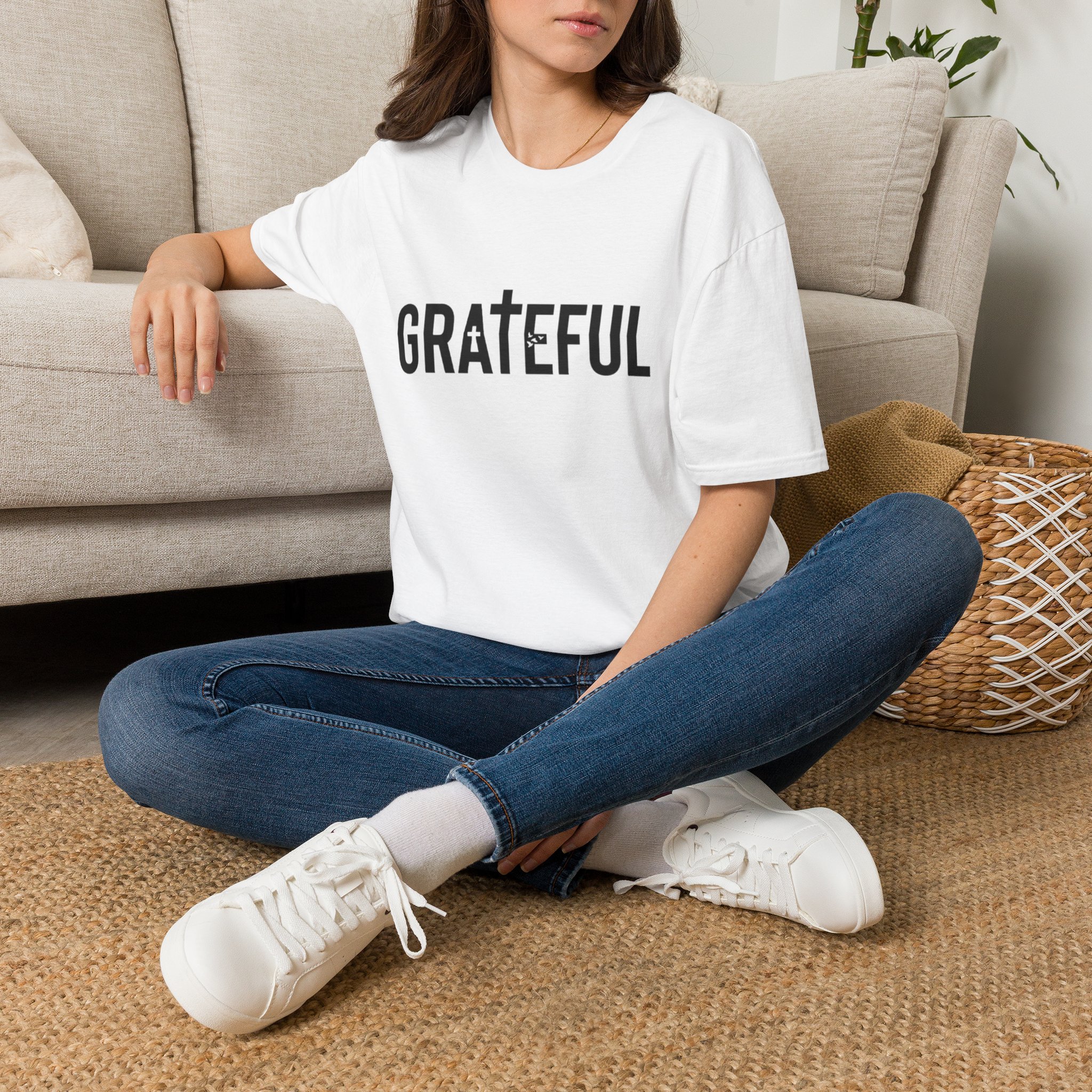 grateful cross lettering tee jirehwear| christian t shirt grateful cross lettering tee jirehwear| christian t shirt