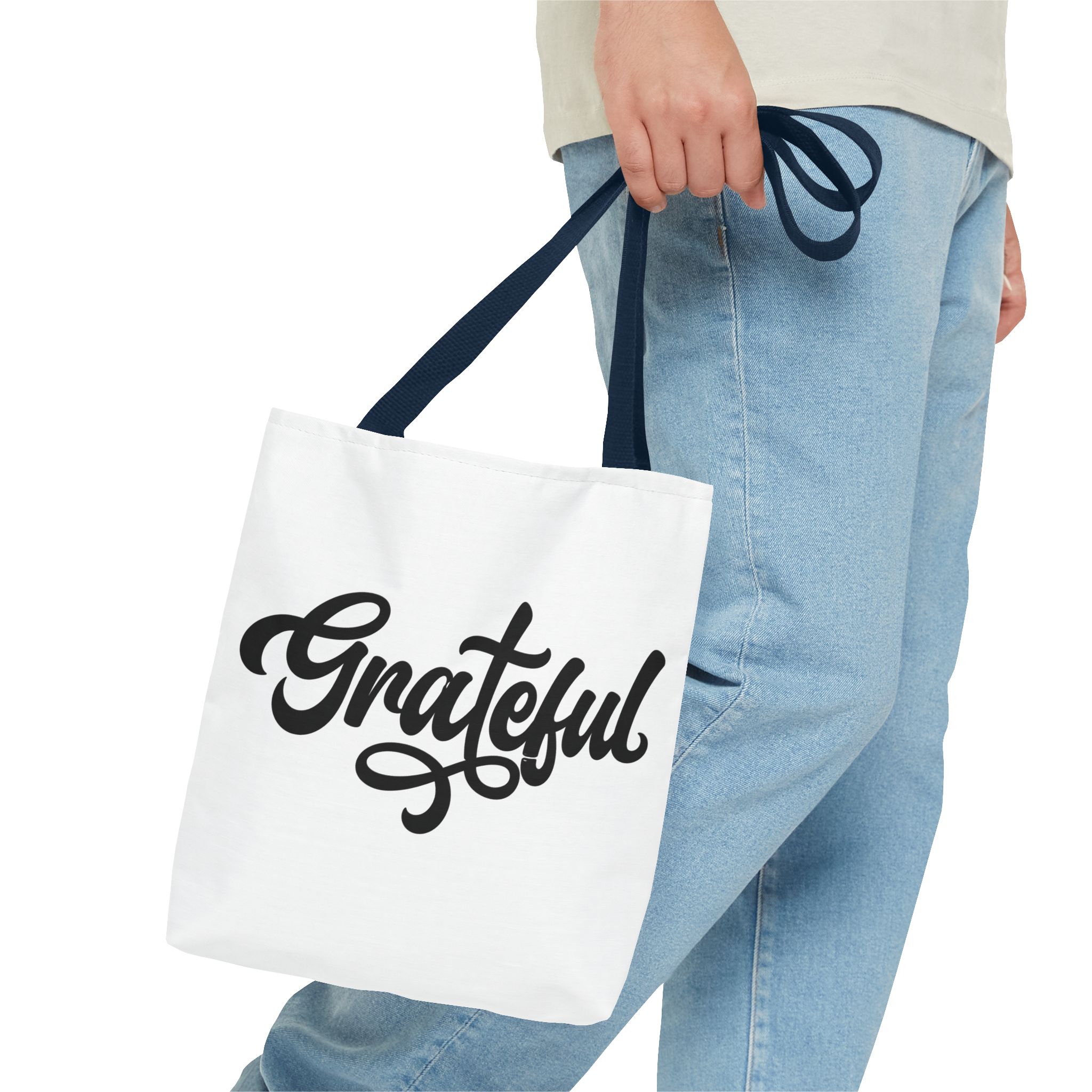 grateful script tote bag – inspirational everyday canvas tote grateful script tote bag – inspirational everyday canvas tote