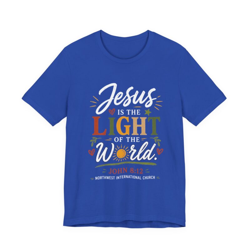 light of the world tee – john 8:12 inspirational christian t shirt