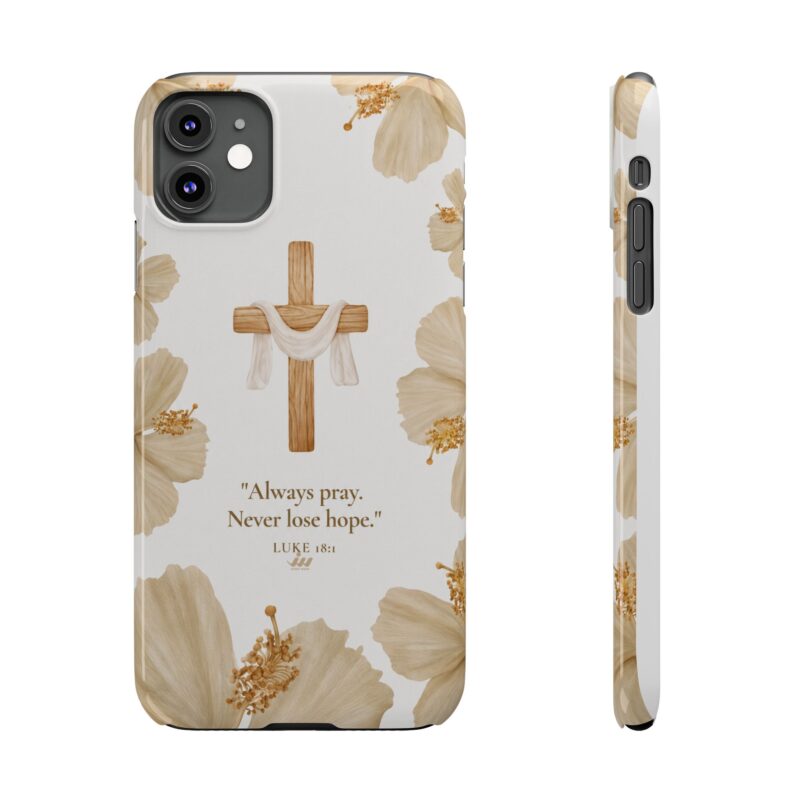 christian cross floral slim phone case