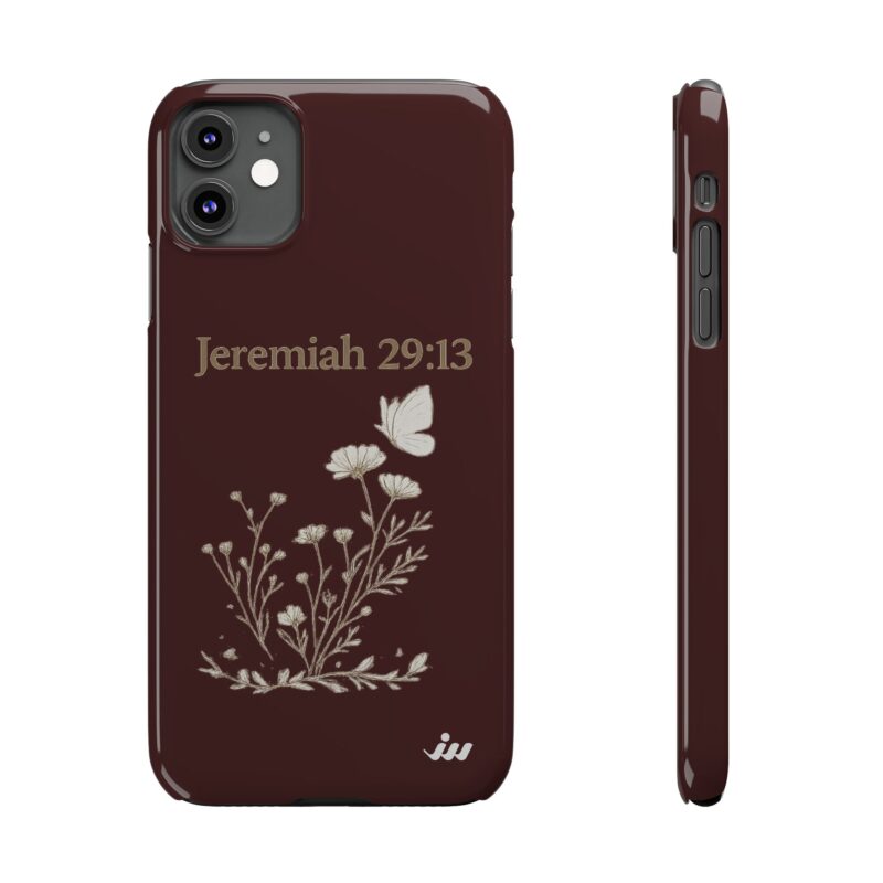 jeremiah 29:13 floral slim phone case