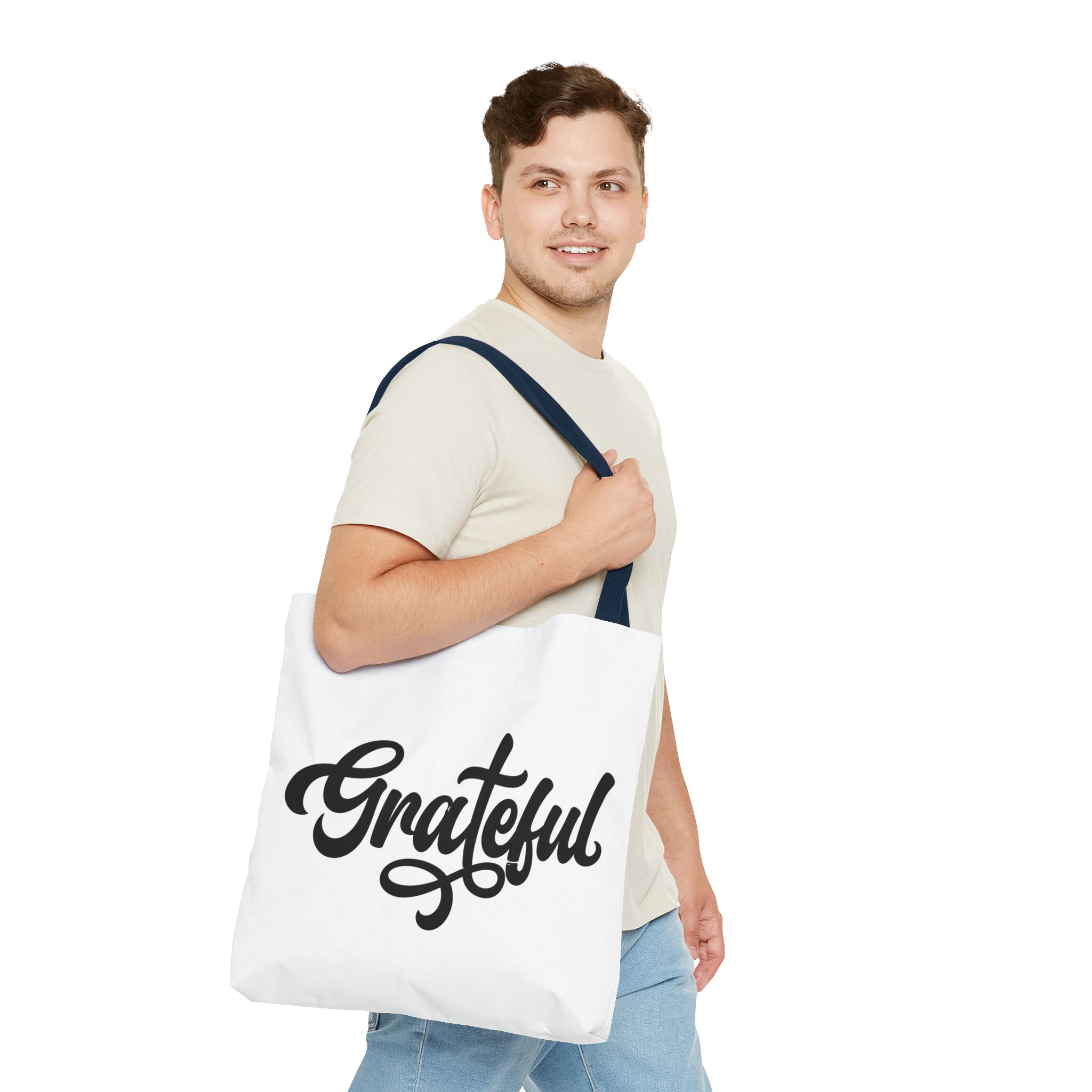 grateful script tote bag – inspirational everyday canvas tote grateful script tote bag – inspirational everyday canvas tote