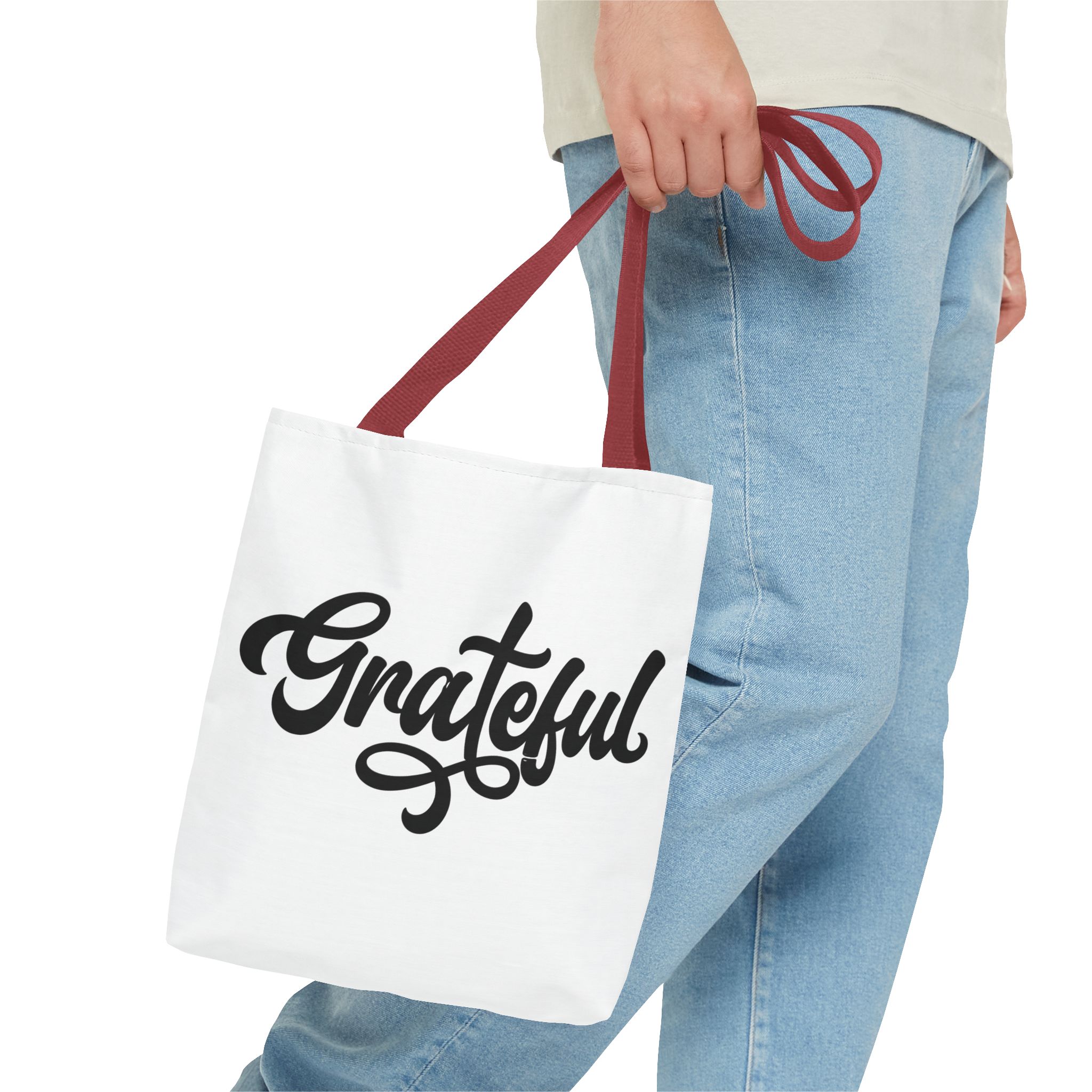 grateful script tote bag – inspirational everyday canvas tote grateful script tote bag – inspirational everyday canvas tote