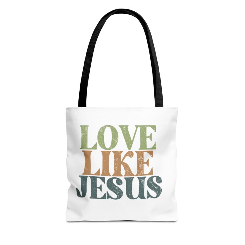 love like jesus tote bag – christian inspirational canvas tote