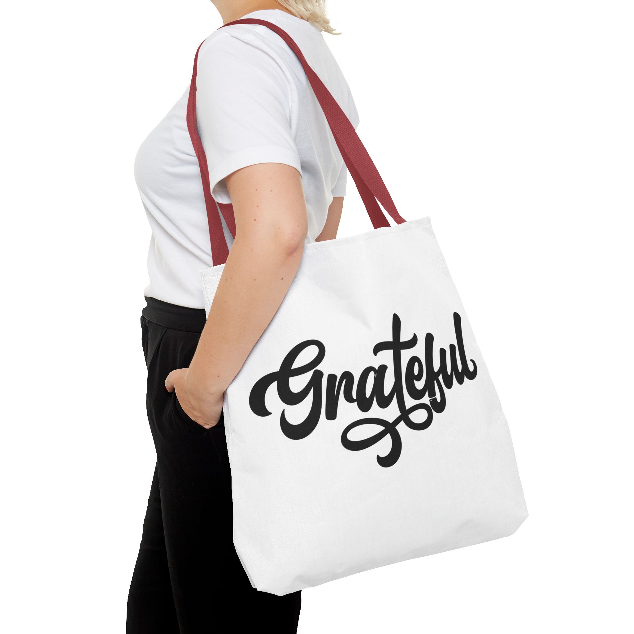 grateful script tote bag – inspirational everyday canvas tote grateful script tote bag – inspirational everyday canvas tote