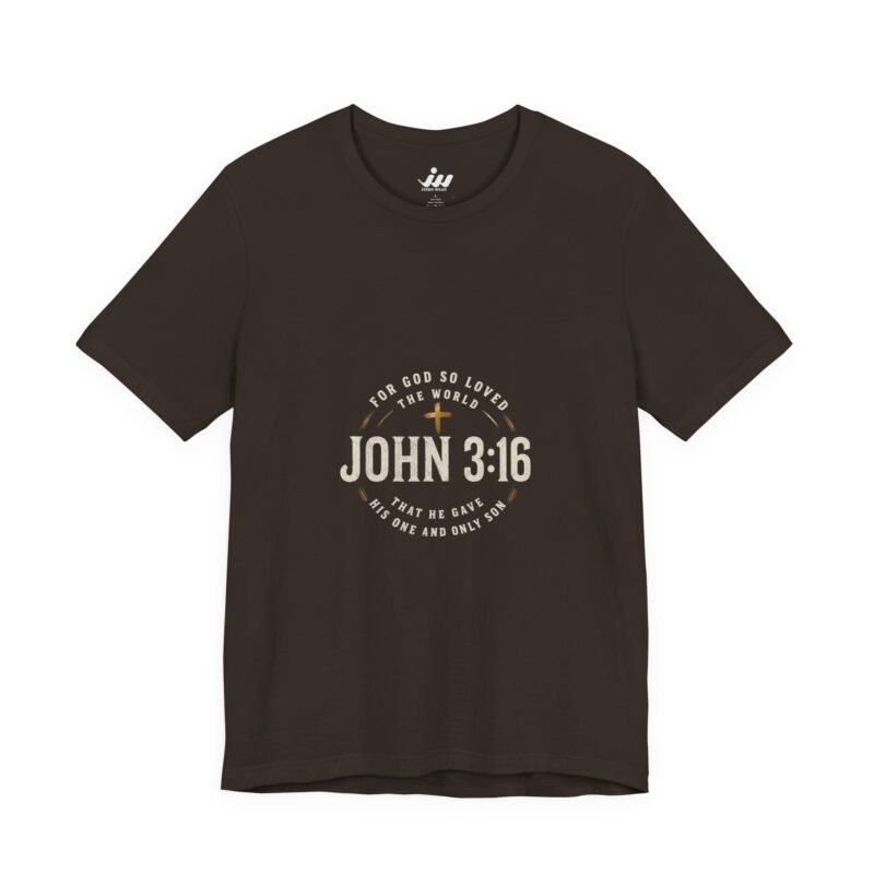 john 3:16 christian t‑shirt — faith scripture tee with cross