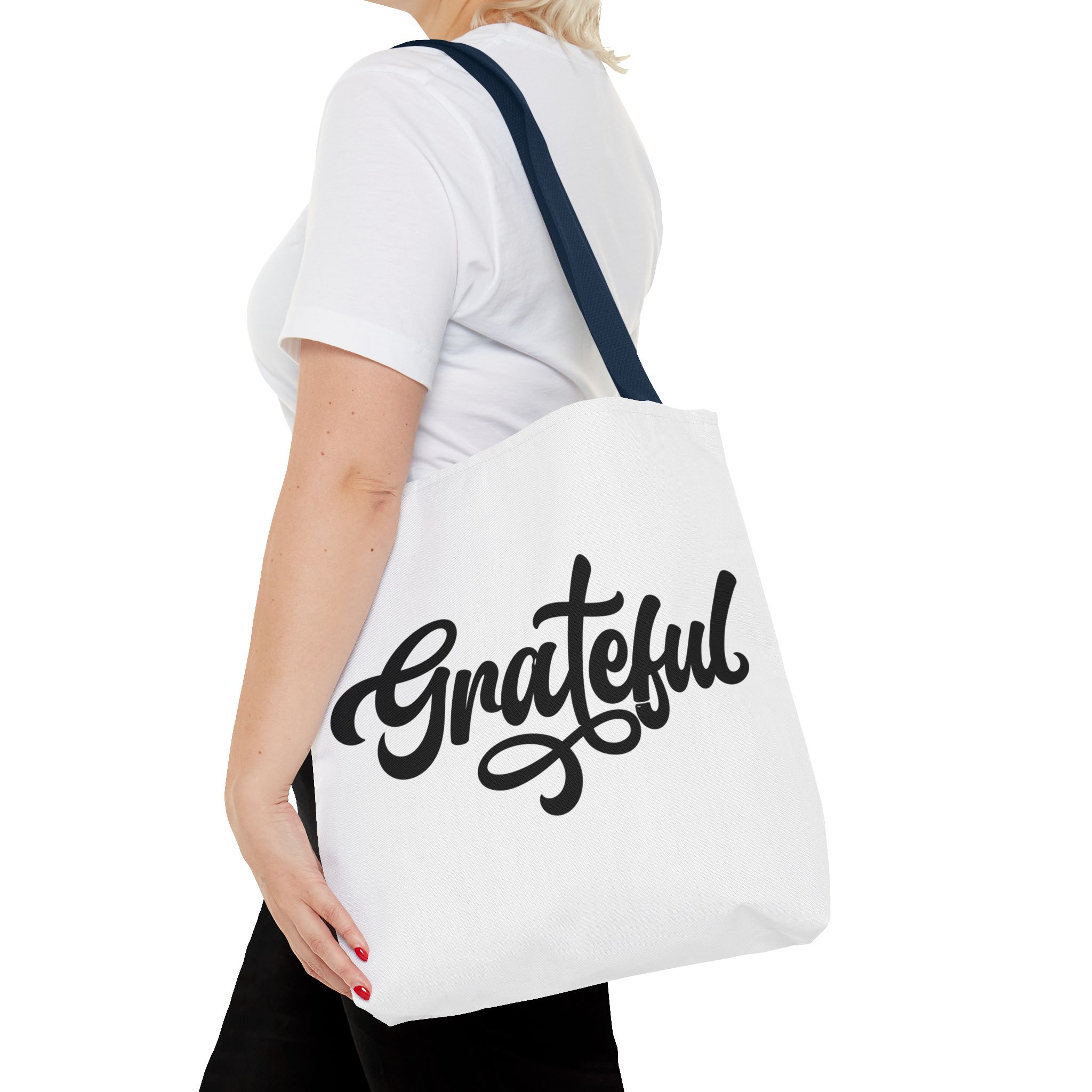 grateful script tote bag – inspirational everyday canvas tote grateful script tote bag – inspirational everyday canvas tote