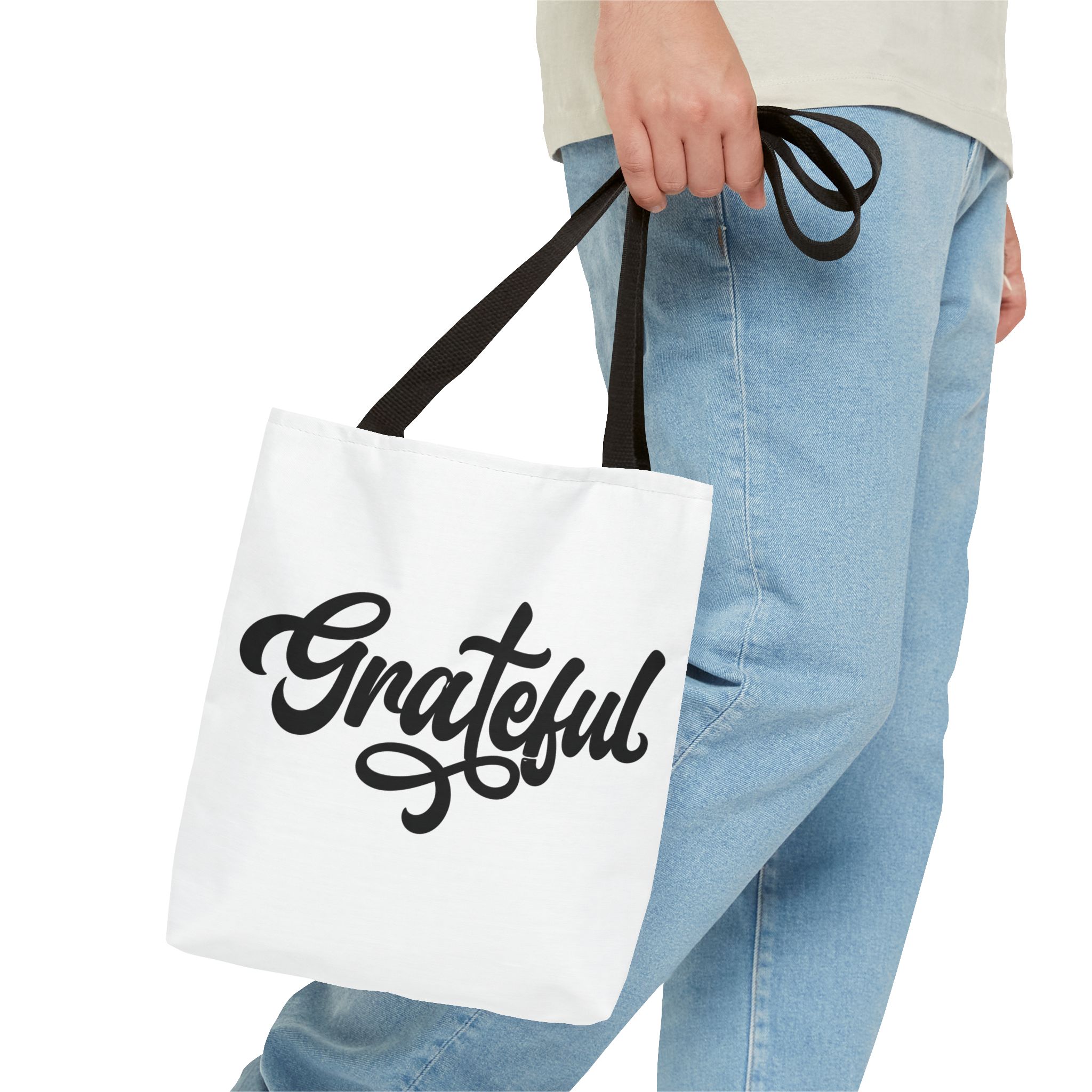 grateful script tote bag – inspirational everyday canvas tote grateful script tote bag – inspirational everyday canvas tote