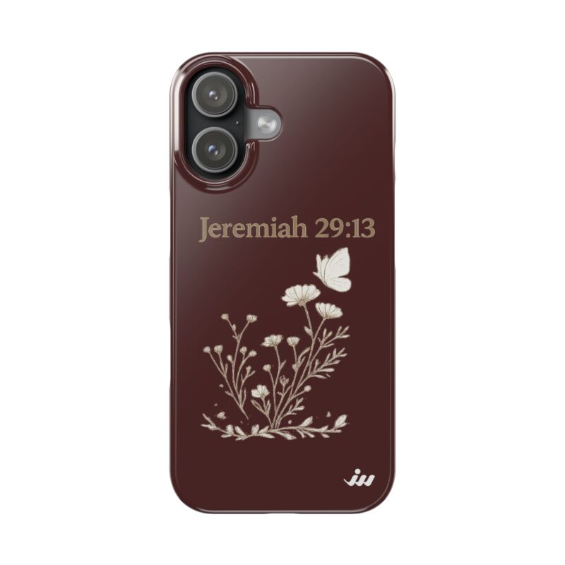 jeremiah 29:13 floral slim phone case