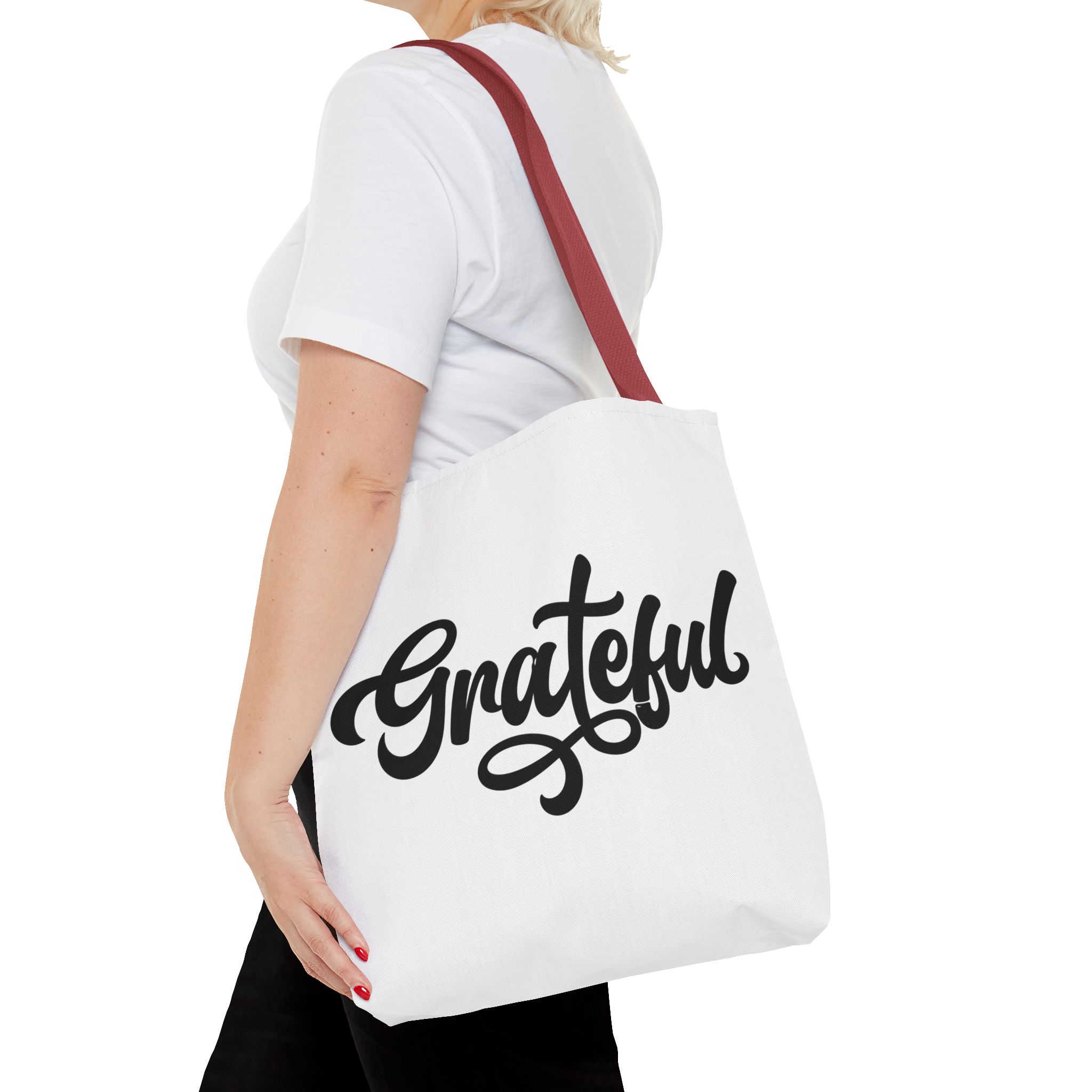 grateful script tote bag – inspirational everyday canvas tote grateful script tote bag – inspirational everyday canvas tote
