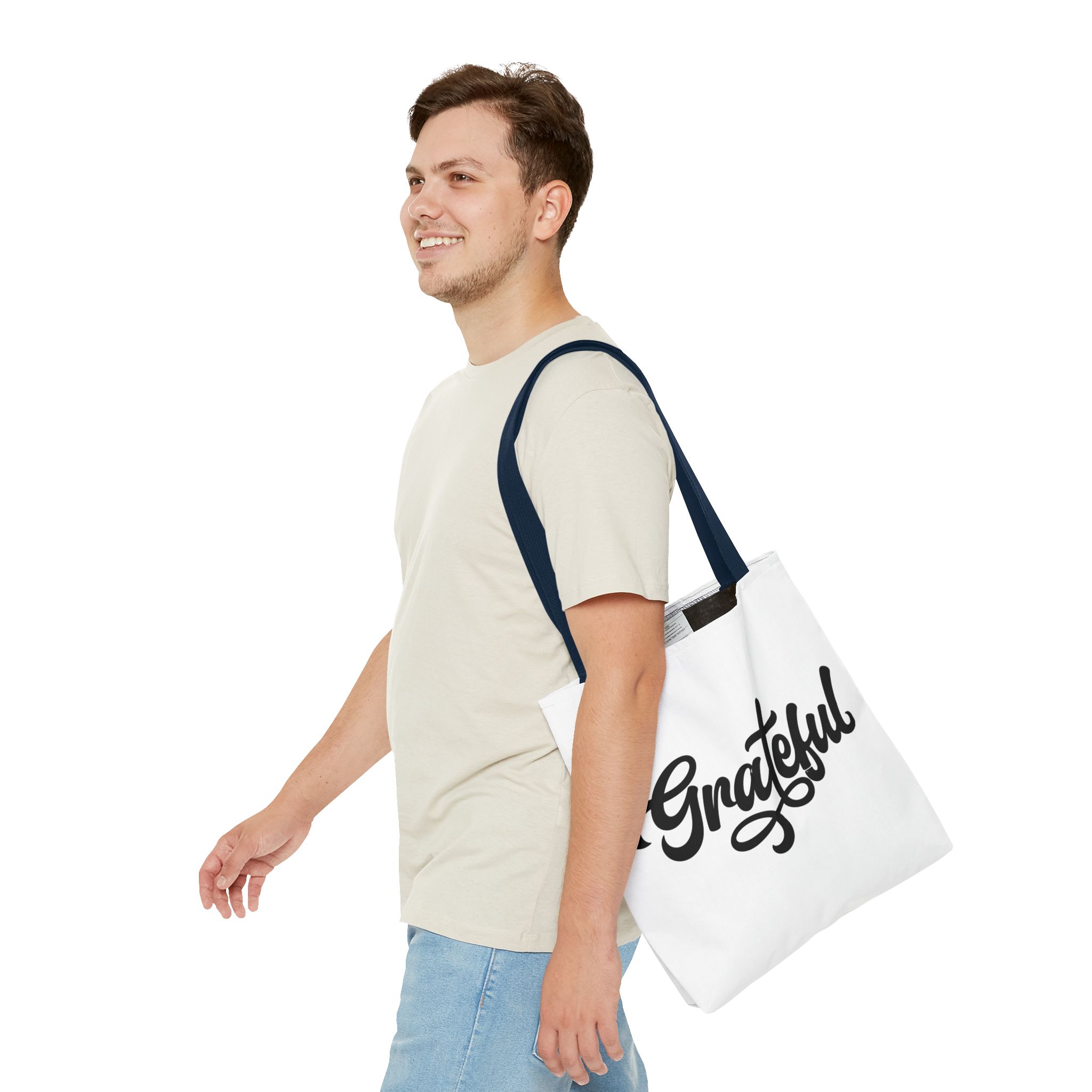 grateful script tote bag – inspirational everyday canvas tote grateful script tote bag – inspirational everyday canvas tote