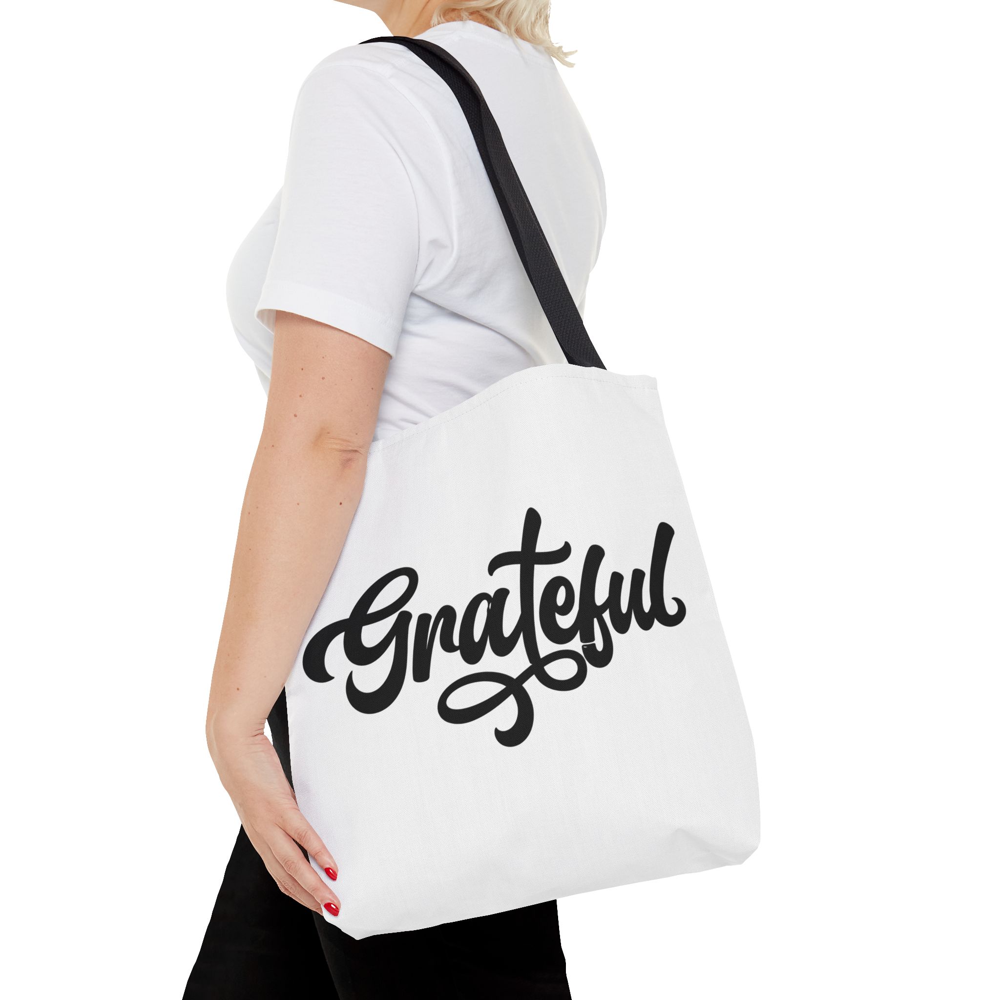 grateful script tote bag – inspirational everyday canvas tote grateful script tote bag – inspirational everyday canvas tote
