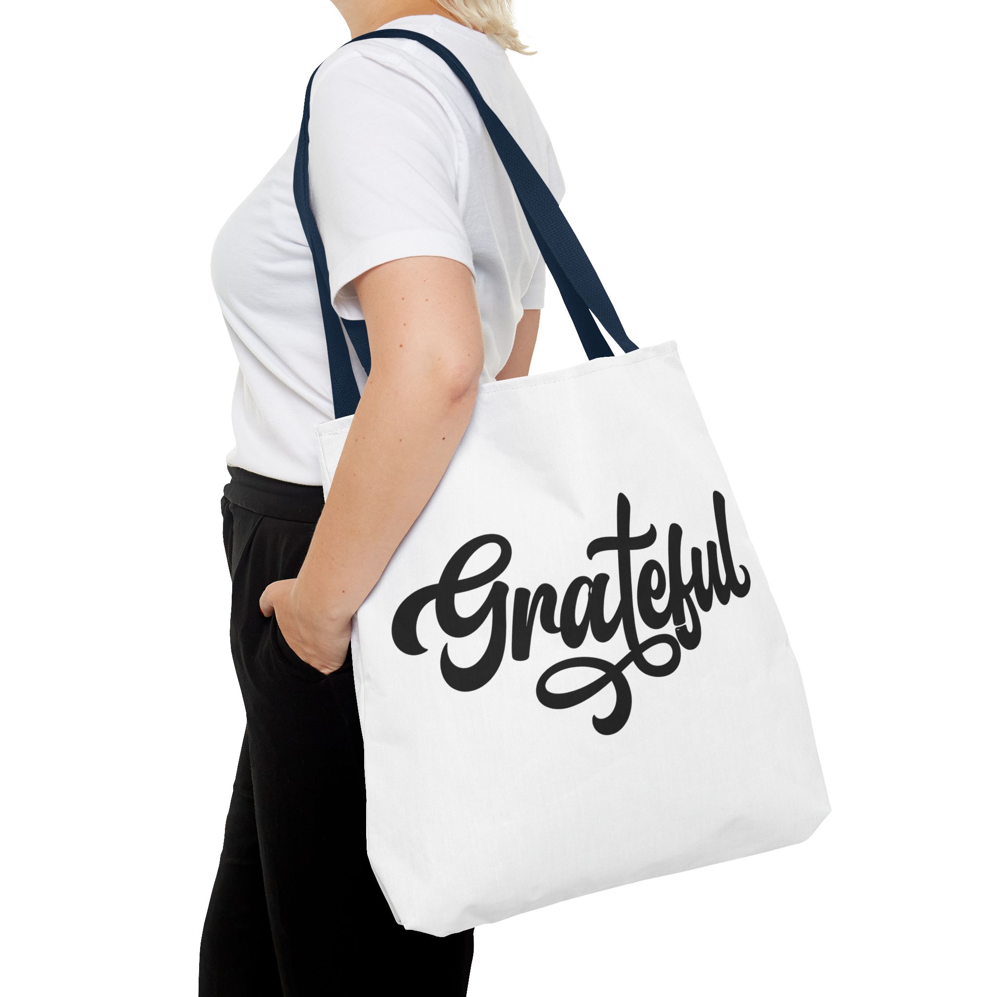 grateful script tote bag – inspirational everyday canvas tote grateful script tote bag – inspirational everyday canvas tote