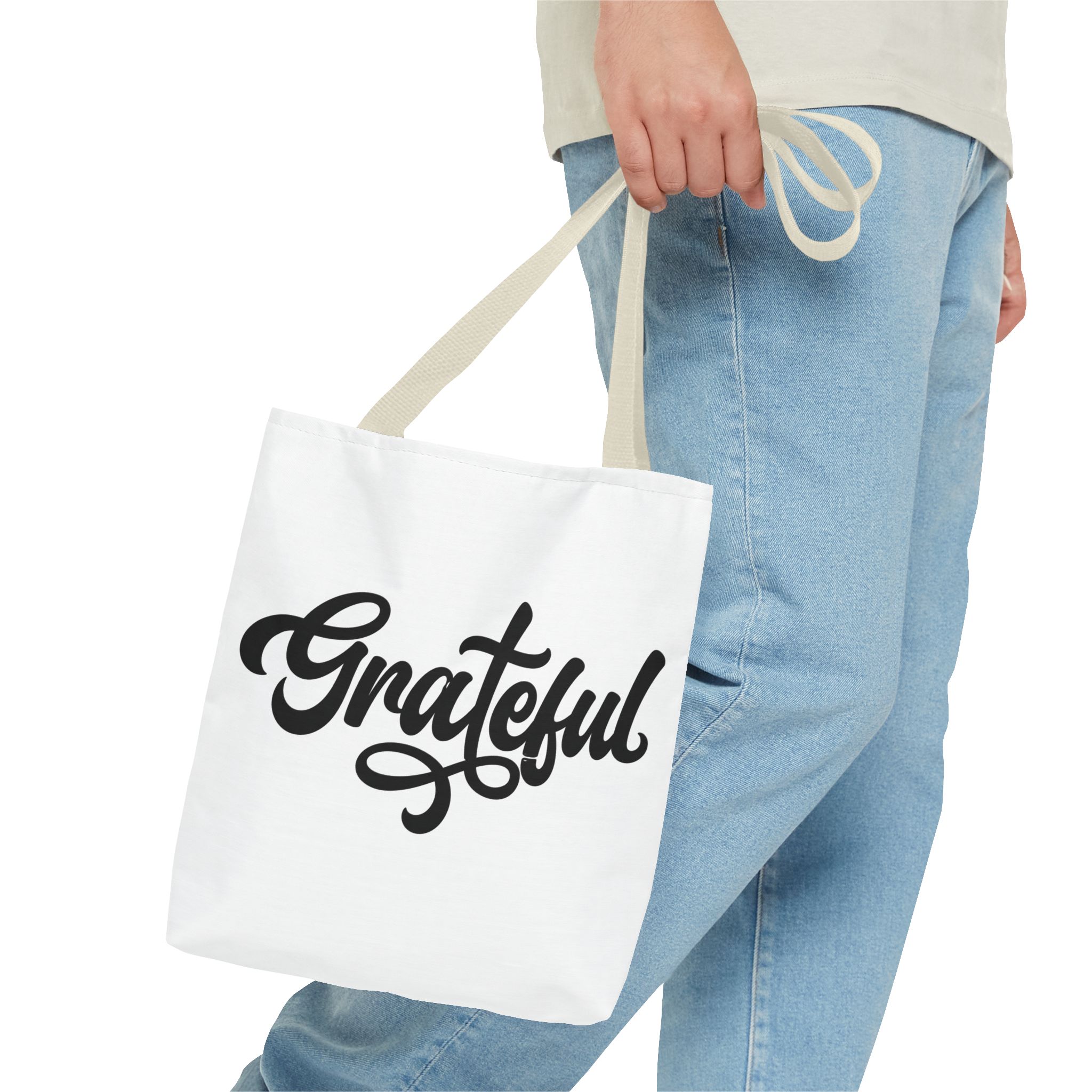 grateful script tote bag – inspirational everyday canvas tote grateful script tote bag – inspirational everyday canvas tote
