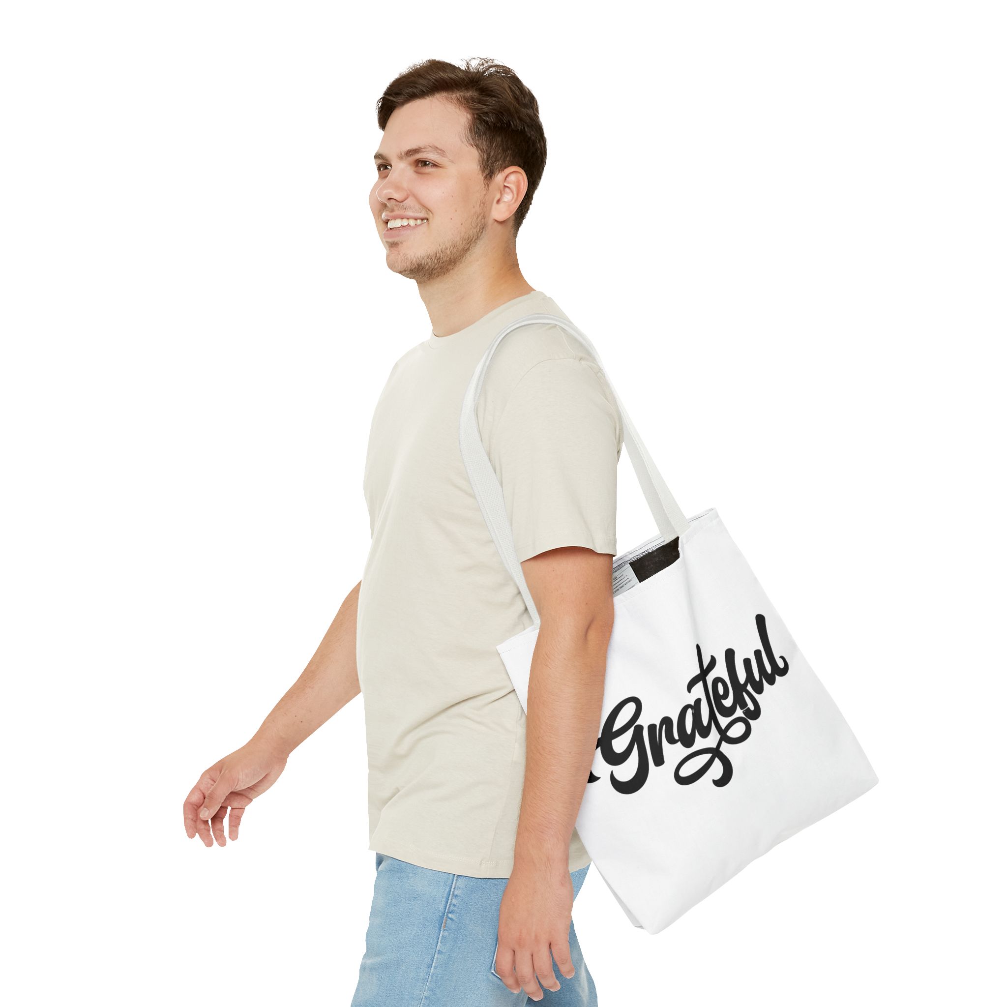 grateful script tote bag – inspirational everyday canvas tote grateful script tote bag – inspirational everyday canvas tote