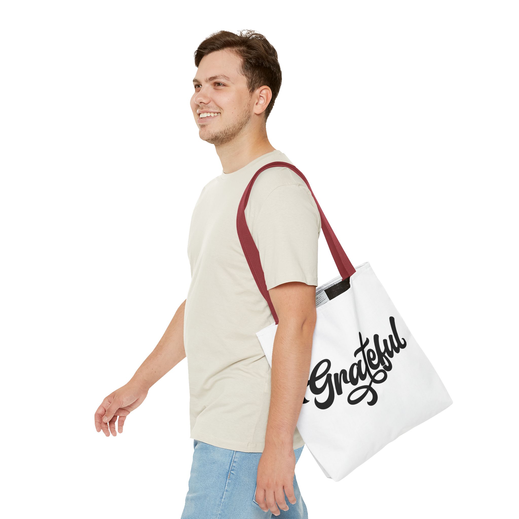 grateful script tote bag – inspirational everyday canvas tote grateful script tote bag – inspirational everyday canvas tote