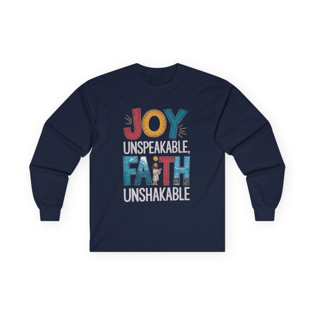 T-Shirts joy unspeakable faith unshakable | christian sweat shirt | kids