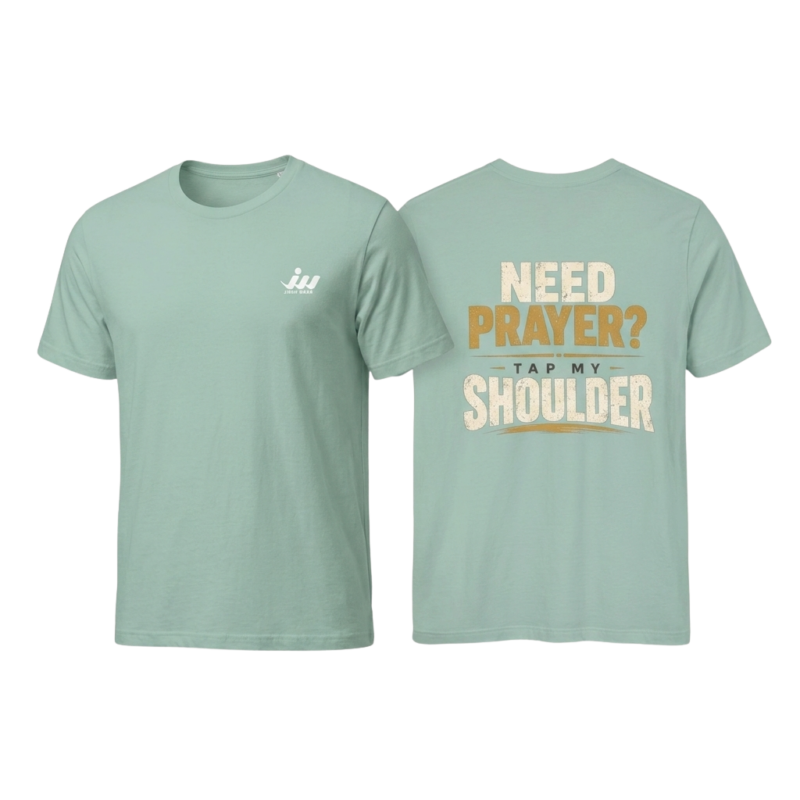 need prayer? tap my shoulder | christian t shirt